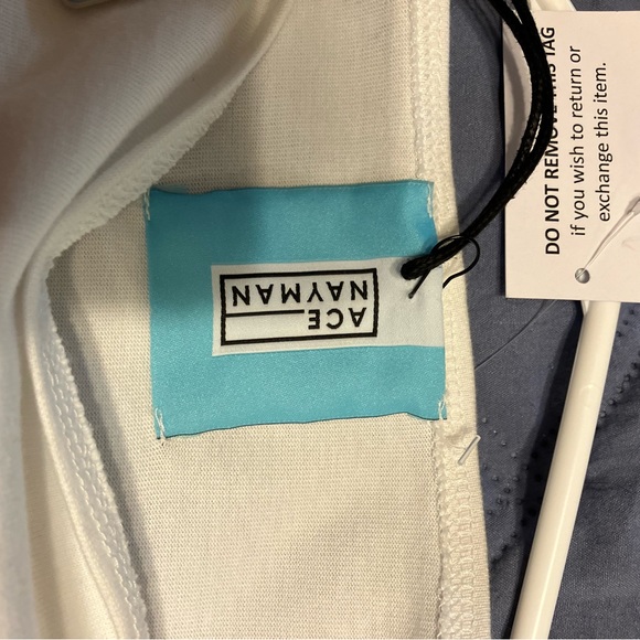 NWT $160 ACE NAYMAN long sleeve thick tee.Heavy weight tee. White & purple. Sz L - Picture 3 of 9